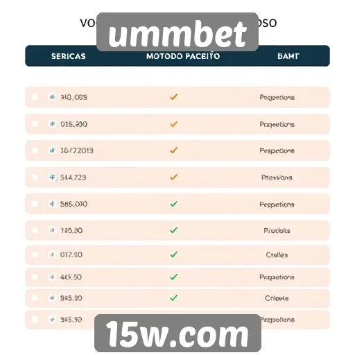 Métodos de pagamento aceitos pelo ummbet
